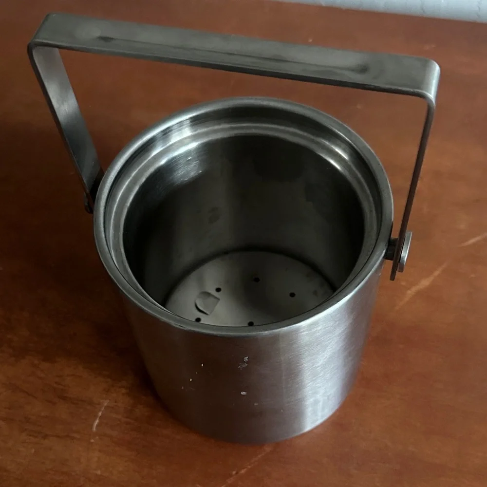 Stainless Steel Ice Bucket with Handle vintage